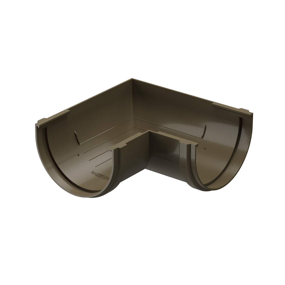 Угол желоба 90˚ Premium, каштан