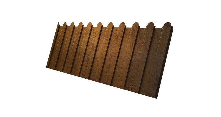 Профнастил С8А фигурный 0,45 Print Elite Golden Wood TwinColor