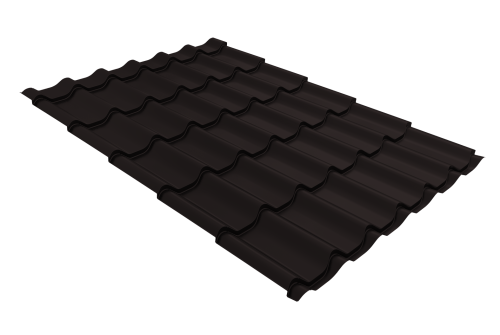 Металлочерепица классик Grand Line 0.5 PurLite Мatt RAL 9005 черный