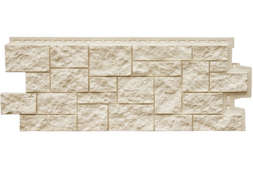Фасадная панель GL Дикий камень Classic молочный