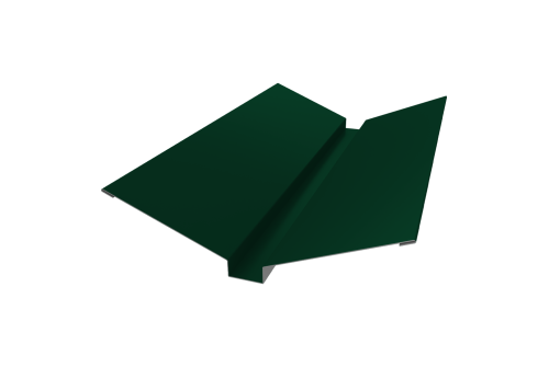 Планка ендовы верхней 115х30х115 0,5 Satin с пленкой RAL 6005 зеленый мох (3м)