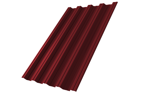 Профнастил НС44 0,5 Satin Matt TX RAL 3005 красное вино