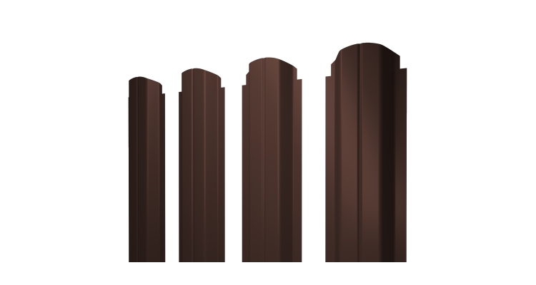 Штакетник П-образный А фигурный 0,45 Drap TX RAL 8017 шоколад