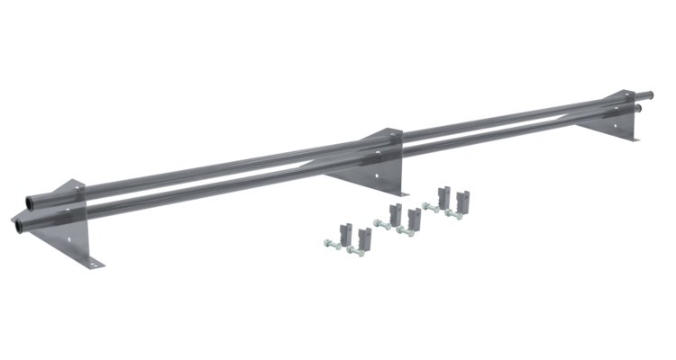 Снегозадержатель трубчатый для фальцевой кровли Optima RAL 9006 3м