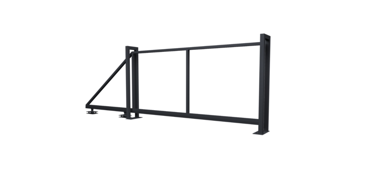 Ворота откатные Жалюзи Texas 1.5х4.0 RAL 7024 без заполнения (ламель 125 мм)