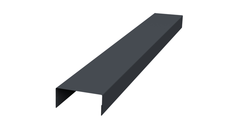 Ламель лицевая 125 забора жалюзи Texas стартовая/финишная для калиток и ворот 0.45 PE-Double с пленкой RAL 7024 мокрый асфальт