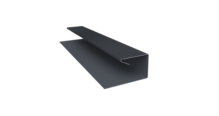 Планка П-образная завершающая сложная (КД) 0,45 Drap TwinColor RAL 7024 мокрый асфальт (3м)