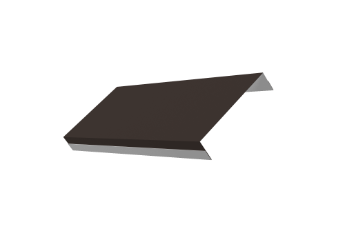 Ламель обратная 125 забора жалюзи Texas стартовая/финишная для калиток и ворот 0,5 Rooftop Бархат с пленкой RR 32 темно-коричневый