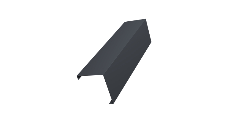 Декоративная накладка на столб универсальная угловая 60х60 для забора жалюзи 0,5 Atlas X RAL 7024 мокрый асфальт (3м)