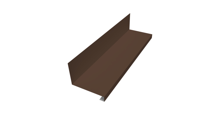 Планка примыкание нижнее к трубе фальц 0,45 Drap TX RAL 8017 шоколад (2м)