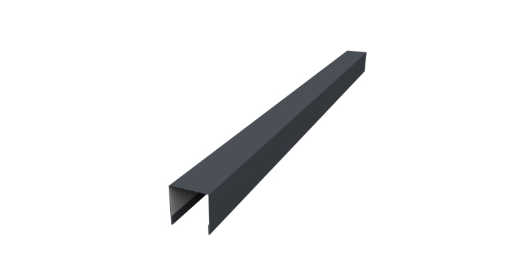 Планка вертикальная лицевая для забора жалюзи Palermo 0,5 Satin Matt RAL 7024 мокрый асфальт (3м)